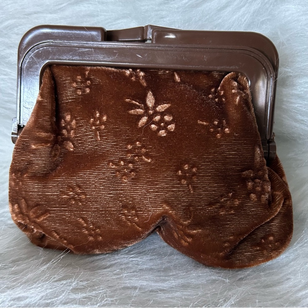 Vintage Brown Crushed Velvet Bag